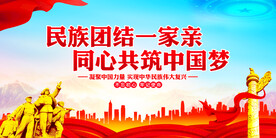 民族团结一家亲展板