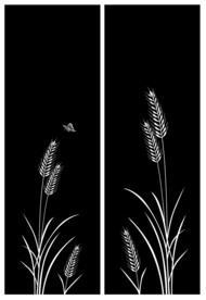 高清分层透明底白花推拉门打印图