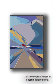 北欧抽象色块装饰画