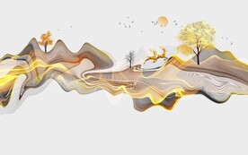 大理石抽象山水画