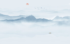 电视背景墙山水画