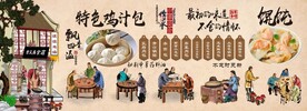 鸡汁包馄饨背景