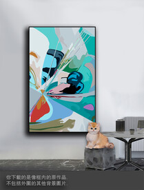 豪华抽象色块装饰画 