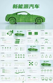 绿色清新环保新能源汽车PPT