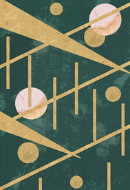 绿色几何抽象地毯