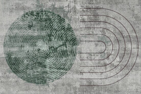 灰绿色现代北欧抽象地毯