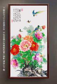 玄关牡丹装饰画