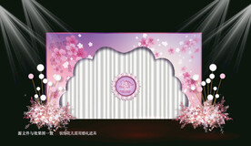 粉色婚礼迎宾区