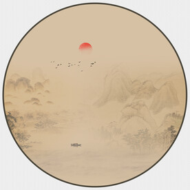 圆形山水画