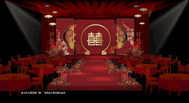 红色婚礼效果图