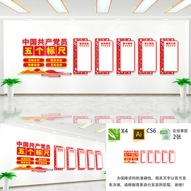 五个标尺廉政党建文化墙