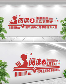阅读文化墙图