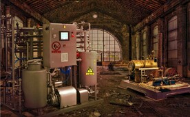 复古工业风机器厂房背景墙