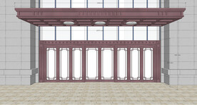 铜门 铜自动门 铜大门SU模型