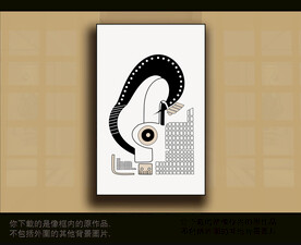 欧式古典抽象色块装饰画