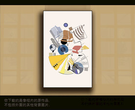 欧式古典抽象色块装饰画