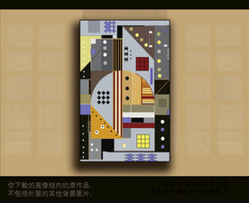 欧式古典抽象色块装饰画