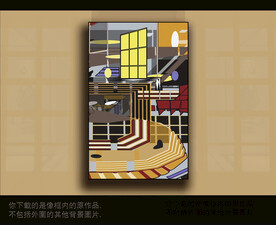 欧式古典抽象色块装饰画