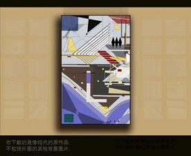 欧式古典抽象色块装饰画