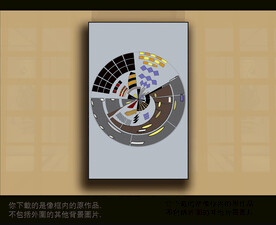 欧式古典抽象色块装饰画