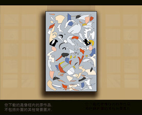 ：欧式古典抽象色块装饰画