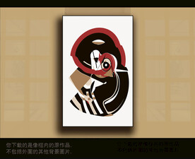 欧式古典抽象色块装饰画