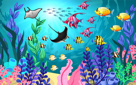 海黋世界儿童房卡通背景墙 