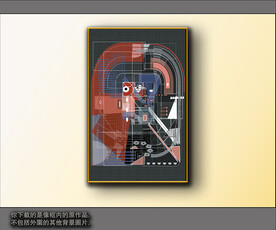西部牛仔抽象装饰画