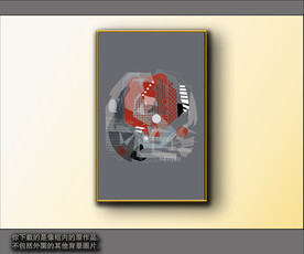 西部牛仔抽象装饰画