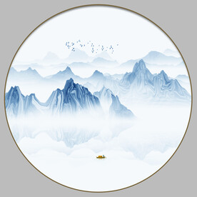 圆形山水画