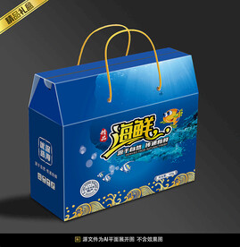海鲜包装平面展开图