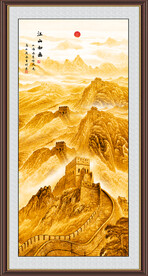 竖幅国画长城