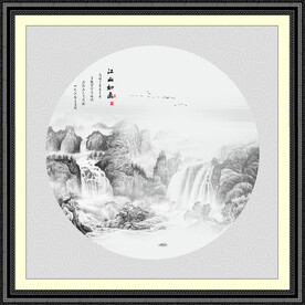 圆形意境山水画