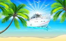 儿童房沙滩背景墙