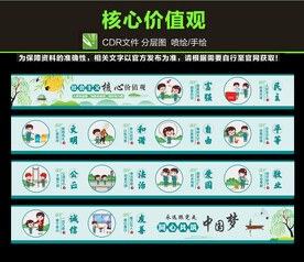 核心价值观墙绘 图片