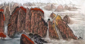 国画山河山水画