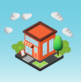 2.5D立体小建筑可编辑