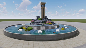 广场水池设计案例效果图