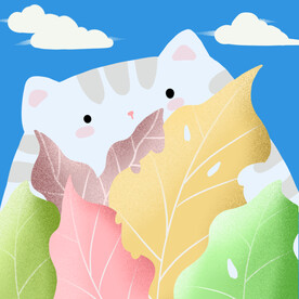 小清新猫咪场景