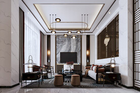 新中式别墅客厅
