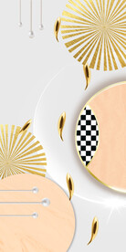 装饰画 金鱼 几何图圆形