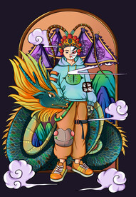 川剧变脸戏曲京剧龙国潮原创插画