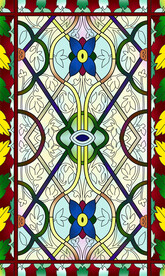 高清分层彩绘玻璃打印图