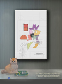 抽象色块组合装饰画 