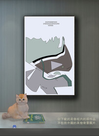  现代抽象线条色块装饰画