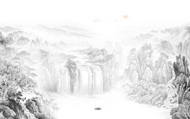 客厅 中式最新山水 tif分层