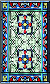 高清分层彩绘教堂玻璃打印图