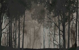 时尚树林创意背景墙