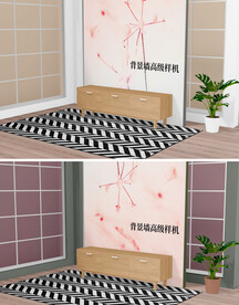 玄关客厅电视墙壁纸墙背景墙样机