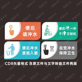 便后冲水提示牌